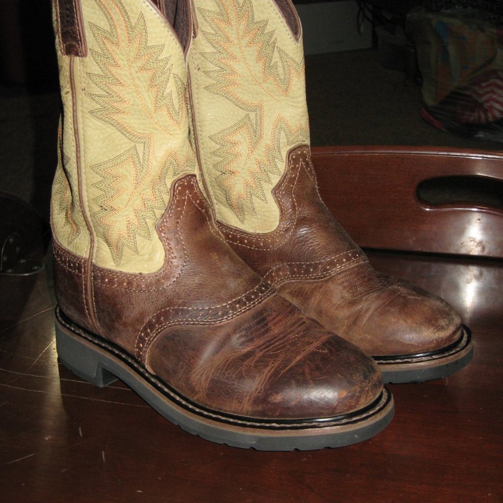 Justin Workboots Superintendent Creme Soft Toe 7 D
